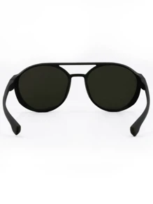 Retro Fashion Glasses Semi-Round Frame Side Protection - Grey - View 4