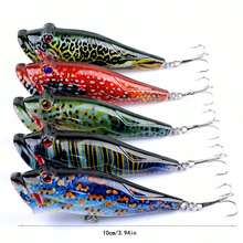 Topwater Pencil Popper Lures Swimbaits Floating Hard Lures For Bass Trout Walleye Redfish Floating Pencil Popper Lures (Fishing Bait Eyes Are Random) - Multicolor - View 11