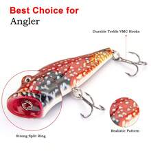 Topwater Pencil Popper Lures Swimbaits Floating Hard Lures For Bass Trout Walleye Redfish Floating Pencil Popper Lures (Fishing Bait Eyes Are Random) - Multicolor - View 7