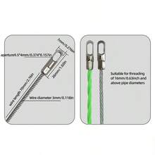 1pc 10-30M Green Fish Tape With Wire Drawing Tool, Cable Puller And Fish Tape Joints For Easy Cable Pulling - Green - View 4