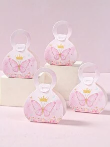 12个粉色蝴蝶造型礼品盒，包装盒，蝴蝶主题生日派对装饰，家居节日派对糖果饼干盒，返校季和情人节 - 粉色 - 查看 2