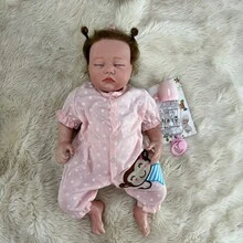 1入組20英寸重生娃娃，逼真手工製作男女嬰兒，植髮柔軟觸感身體，新生兒收藏玩具，適合送禮，（布身） - Unisex - 查看 5