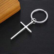 男士个性化不锈钢钥匙扣定制雕刻名字钥匙链女士配饰珠宝 - 銀色 - 查看 5