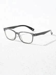 1pc Unisex Square TR Glasses For Computer/TV/Mobile Phone Eye Protection, Bonus Cleaning Cloth - Light Grey - View 2