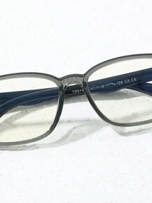 1pc Unisex Square TR Glasses For Computer/TV/Mobile Phone Eye Protection, Bonus Cleaning Cloth - Light Grey - View 3