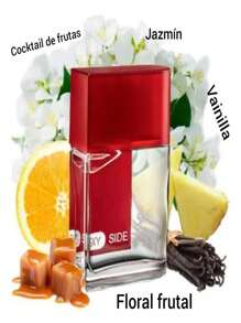 Avon Dúo SXY SIDE, colonia para dama con atomizador (50 ml) + Fragancia rollette con destellos 10 ml, AV, aroma floral frutal - Rojo - Ver 2
