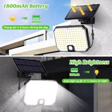 2*Solar PIR Motion Sensor Security Light 222 LED Outdoor Garden Sreet Lamp 7000W - white light - View 3