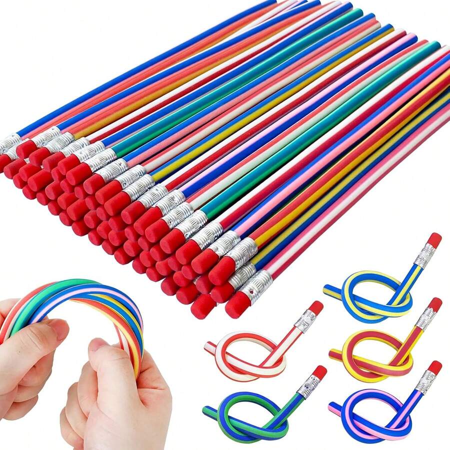 20 pezzi Matita flessibile morbida, Matita flessibile colorata, Matita magica pieghevole con gomma per cancellare per regali e premi - multicolore - Visualizzare 1