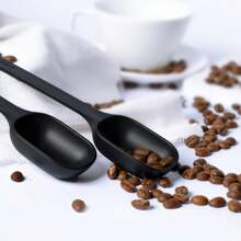 1pc 10g Coffee Measuring Spoon With Long Handle, For Tea Powder, Milk Powder, Oatmeal, Baking, Coffee Shop Tools School Supplies - Black - View 2