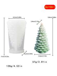 New Christmas Tree & Cedar Scented Candle Silicone Mold For DIY Candle Making - White - View 3