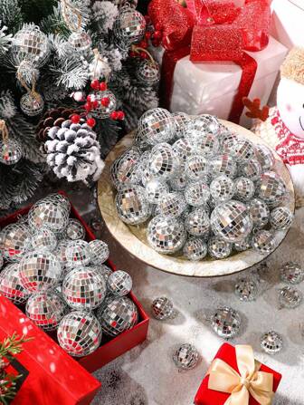 20 st - 2/3/4/5 cm - silverreflekterande spegeldiscokulor, hängande spegeldiscokulor, smycken DIY-kula, materialpaket, hängande minidiscokulor, silverfärgad glas ljus reflekterande hängande kulprydnad, discokula tårtdekoration disco rund boll tårtdekoration 70-tals discotårtdekoration lämplig för tematårta födelsedagsfest bröllopsborddekoration, julgransdekorationer, juldekorationskula, halloweendekoration etc. höst höst, jul