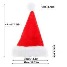 Gorro de Papá Noel de peluche gruesa con pompón grande para Navidad, Halloween, decoración de Halloween - Rojo - Ver 5