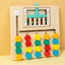 1pc Children's Wooden Ball Game In Two Sizes, From Simple To Difficult, With A Gradual Cycle To Enhance The Baby's Brain And Thinking Activity. It Is And With Water Paint Coloring, Suitable As A Birthday Gift For Babies. - Multicolor - View 5