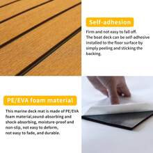 YUNRUX 240 x 60 x 0,6 cm Alfombrilla autoadhesiva para suelo de yate, cubierta para barco, marrón con costura negra, alfombrilla para suelo de yate para autocaravana, fácil de limpiar e instalar