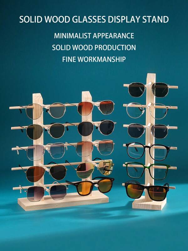 1pc Solid Wood Glasses Display Rack, Jewelry Rack, Sunglasses And Sunglasses Storage Rack, Myopia Glasses Display Rack, Stall Rack, Multiple Specifications To Choose From Gifts For Women Back To School