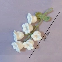 Easypie Selection 1入組 鈎織鈴蘭垂飾車內後視鏡裝飾 鈎織花汽車用品 鑰匙扣手提袋掛件花垂飾 毛線成品 白色(含四朵小花) - 白色 - 查看 5