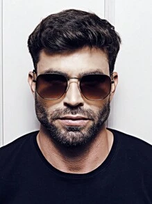 Men Fashion Glasses - 棕色 - 查看 2