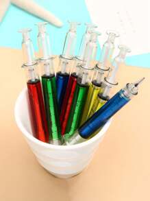 4入組隨機仿真注射器造型0.5毫米機械鉛筆，學生文具寫作工具 - 彩色 - 查看 2