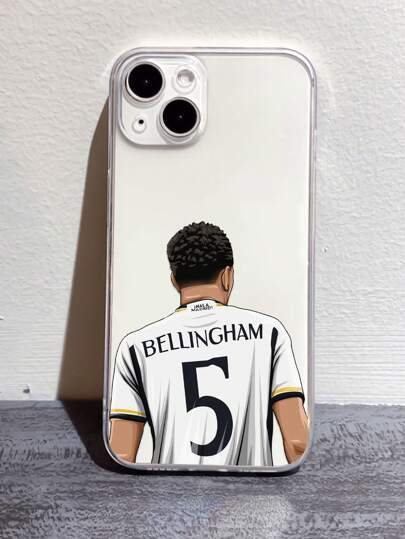 1pc TPU Full Coverage Phone Case With Player Number 5 Design, Compatible With IPhone 16/16Pro/16Plus/16ProMax, 11/11Pro/11ProMax, 12/12Pro/12ProMax, 13/13Pro/13ProMax, 14/14Plus/14Pro/14ProMax, 15/15Pro/15Plus/15ProMax