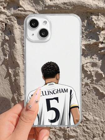 Apple Soccer 1pc Heltäckande TPU-mobilskal med Nummer 5-mönster, Kompatibelt med Vattentätt Stötsäkert Falltåligt Reptåligt