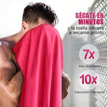 Toalla Microfibra Secado Rápido 120 x 50 Cm Toalla de Viaje Ligera y Portatil, Toalla Deportiva para Playa, Natación, Yoga, Gimnasio, Camping, Senderismo - Rosa Fucsia - Ver 3