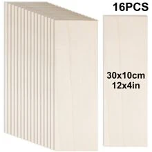4/8/16 piezas de tablas de madera sin terminar, de 12 X 4 X 1/16 pulgadas - 3 mm de grosor de madera contrachapada, para manualidades, pintura, talla en madera, pirografía y proyectos DIY