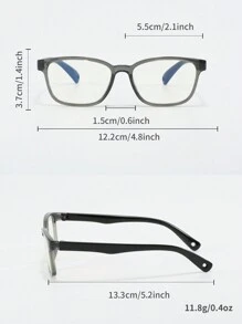 1pc Unisex Square TR Glasses For Computer/TV/Mobile Phone Eye Protection, Bonus Cleaning Cloth - Light Grey - View 5