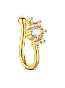 CIZME 1PC Fake Nose Ring CZ African Nose Cuffs Gold Faux Septum Nose Rings Clip On Nose Jewelry For Woman Non Pierced Jewelry, Multi-Style Fake Nose Rings For Women African Nose Cuff Non Piercing Nice Gift For Her On Birthday/Valentine's Day/Christmas, Fake Septun Fake Nose Ring