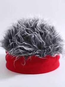 Knitted  Beanie Wig Hat, Multi-Color Funny Hat For Men And Women, Sunnylene Material, Suitable For Autumn And Winter, Casual Party Hip Hop Street Fashion Hat