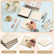 4/8 piezas Hojas de madera contrachapada 6 X 6 x 0.8 pulgadas - 2 mm de grosor Tablero de madera contrachapada de tilo natural sin terminar para manualidades, pintura, fabricación de modelos, pirograbado y proyectos láser