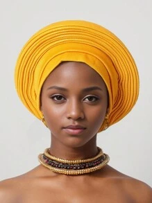 Khăn trùm đầu cho nữ, mũ xếp ly hình quạt co giãn thủ công, chất liệu vải co giãn màu trơn, lý tưởng cho đám cưới và tiệc tùng. - nhiều màu - Xem 14