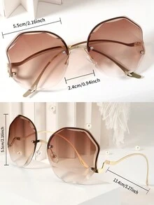 1 par óculos de sol feminino geométrico Fashion com lentes para acessórios de praia elegantes ao ar livre