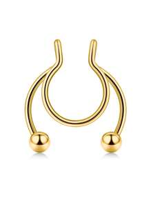 CIZME 1PC Fake Nose Ring CZ African Nose Cuffs Gold Faux Septum Nose Rings Clip On Nose Jewelry For Woman Non Pierced Jewelry, Multi-Style Fake Nose Rings For Women African Nose Cuff Non Piercing Nice Gift For Her On Birthday/Valentine's Day/Christmas, Fake Septun Fake Nose Ring