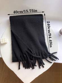 1 Women'solid Color Mohair Scarf Female Autumn Winter 2024 New All-In-One Neck Korean Version Of Advanced Sense Thick Warm Cape Suitable For Daily Use Accessories Women - Multicolor - View 2