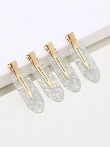 DIYPLUS 2pcs/4pcs Set Glittery Gold Bridal Hair Clips, Perfect Engagement/Wedding Gift, Includes Card Paper (Gold Color) Claw Clips Hair Claws Hair Barrettes
