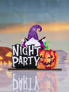 1pc Wooden Halloween Party Scene Decoration Home Decor Ornament - Pumpkin Hat - View 11