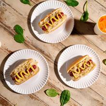 100/200 Stücke weiße Pappteller - 7/9 Inch leichte, unbeschichtete Einweg-Partyteller, Snack-/Kuchenteller, Geschirr, dekorative Pappteller, geeignet für DIY, Abendessen, Grillen, Outdoor, Picknick und Desserts - Weiss - Übersicht 6