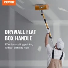 Drywall Flat Box Handle, 40"-64", Anodized Aluminum Flat Finishing Extension Handle, 5-Section Length Adjustable, Non-Slip Grip And 360° Painting For Plasterboard, Wallboard, Sheetrock
