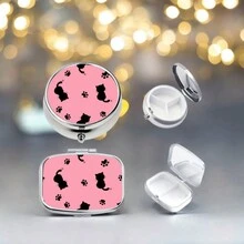 2pcs Round And Square Decorative Pill Box - Travel Metal Storage Box, Safe And Reliable, Simple And Convenient, Exquisite Pattern, Perfect Gift - Multicolor - View 31