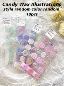 Pegatina de sello de foca de color caramelo para decoración de cortinas de mano de sobres, 1 pieza - Multicolor - Ver 1