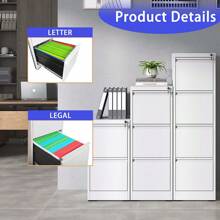 Aelflane 5 Drawer Metal Vertical File Cabinet With Lock Office Home Steel Vertical File Cabinet For A4 Legal/Letter Size - 白色 - 查看 3