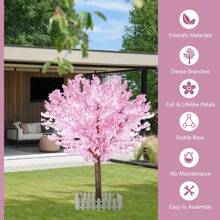 1pc Artificial Cherry Blossom Tree - Handmade Pink Fake Cherry Blossom Tree Centerpieces For Wedding Party Christmas Garden Indoor & Outdoor - Pink - View 6