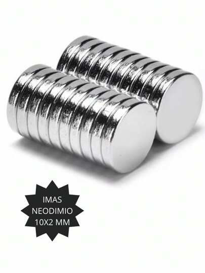 10 Peças Ima de Neodímio , Alta Força Baicon Tamanho Diversas Aplicações  (TAMANHO 10MM X 2MM) cor Prata