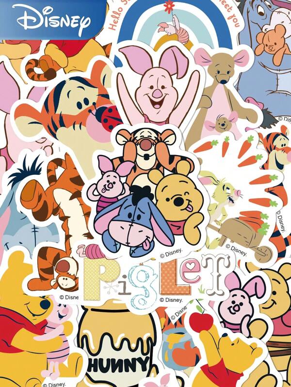 Disney 50pcs  Official  And His Friends Cartoon Stickers Suitable For Laptop Luggage Refrigerator Ipad Decoration Pvc Material Waterproof Sticker Good Choice For Home Decoration