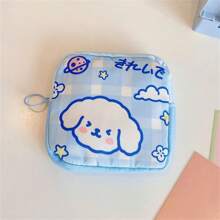 1 szt. Organizer na podpaski higieniczne z kreskówek, przenośna, duża pojemność, słodka torba do przechowywania zwierząt, torba do przechowywania w podróży, kosmetyczka, kosmetyczka, organizer wakacyjny, organizer na makijaż o dużej pojemności, etui na makijaż, szminka, pędzel, pielęgnacja skóry, telefon komórkowy, moneta, małe przedmioty, do domu, prezent, wakacje i festiwal Halloween Boże Narodzenie, wielofunkcyjne zastosowanie - Niebieski - Zobacz 16