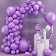 84入組紅、紫、玫瑰金、綠、藍、黃、橙、粉紅氣球拱門套件，附有復古紅氣球花環、酒紅色氣球和花海編織，啞紅派對氣球用於婚禮、嬰兒淋浴、生日、畢業典禮裝飾 - 彩色 - 查看 5