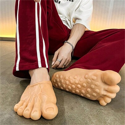 Unisex Funny Slippers, Couples House Shoes, Men's Big Toe Beach Slippers, Unisex Big Foot Monster Sandals, One Size Fits EUR35-42, Foot Length 22.5-26.0cm (Slight Color Difference Due To Different Batches)