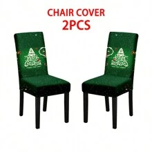 1/2/4/6 件牛奶丝弹性圣诞椅套，圣诞装饰，餐厅椅套，家居装饰，圣诞装饰，派对用品