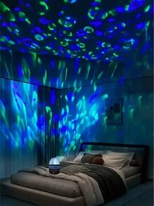 1 件 LED 水波涟漪效果投影仪灯，带多色图案和遥控器，卧室银河星空投影仪，水波投影仪，星空投影仪，家庭影院，天花板装饰，圣诞礼物，情人节礼物，露营，婚礼装饰，浪漫小夜灯 - 彩色 - 查看 8
