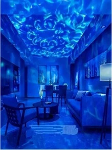 1 件 LED 水波涟漪效果投影仪灯，带多色图案和遥控器，卧室银河星空投影仪，水波投影仪，星空投影仪，家庭影院，天花板装饰，圣诞礼物，情人节礼物，露营，婚礼装饰，浪漫小夜灯 - 彩色 - 查看 6